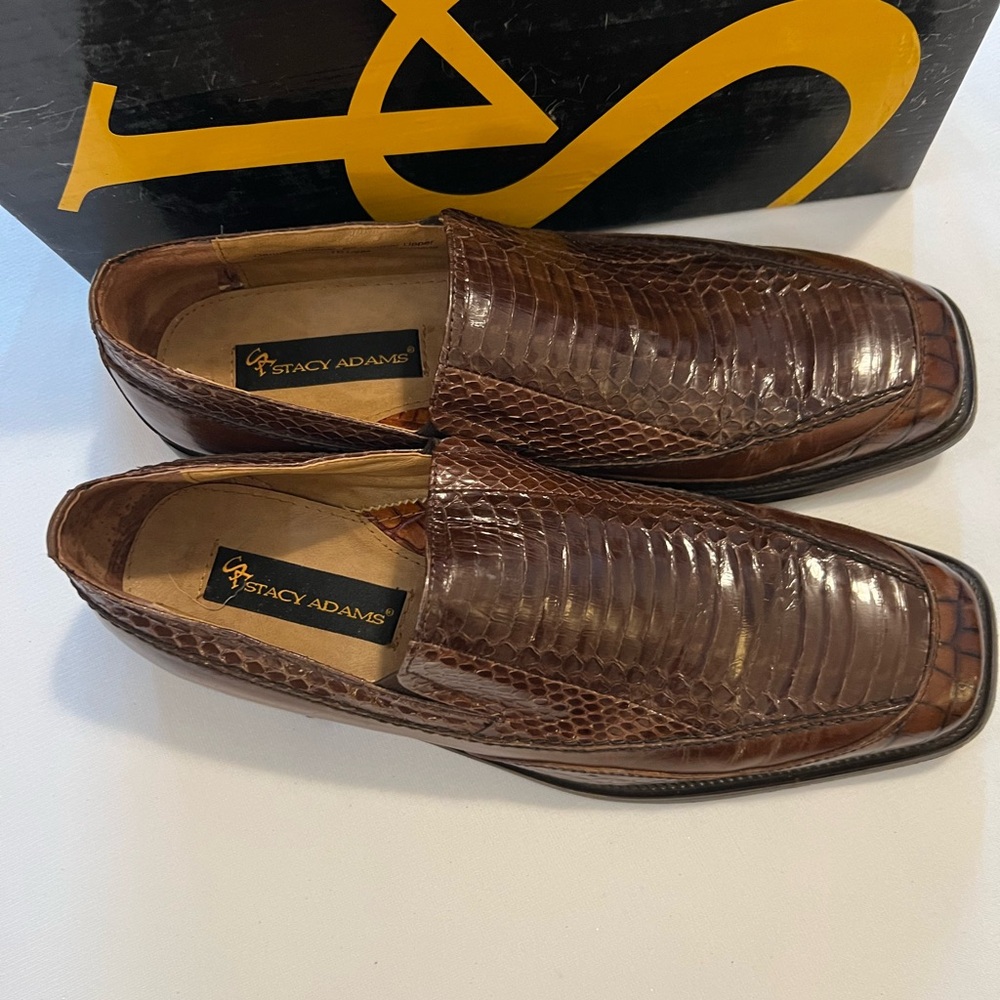 GUC~Stacy Adams Asher Men's Casual Dress Shoes Square Toe Loafers
Brown~10.5